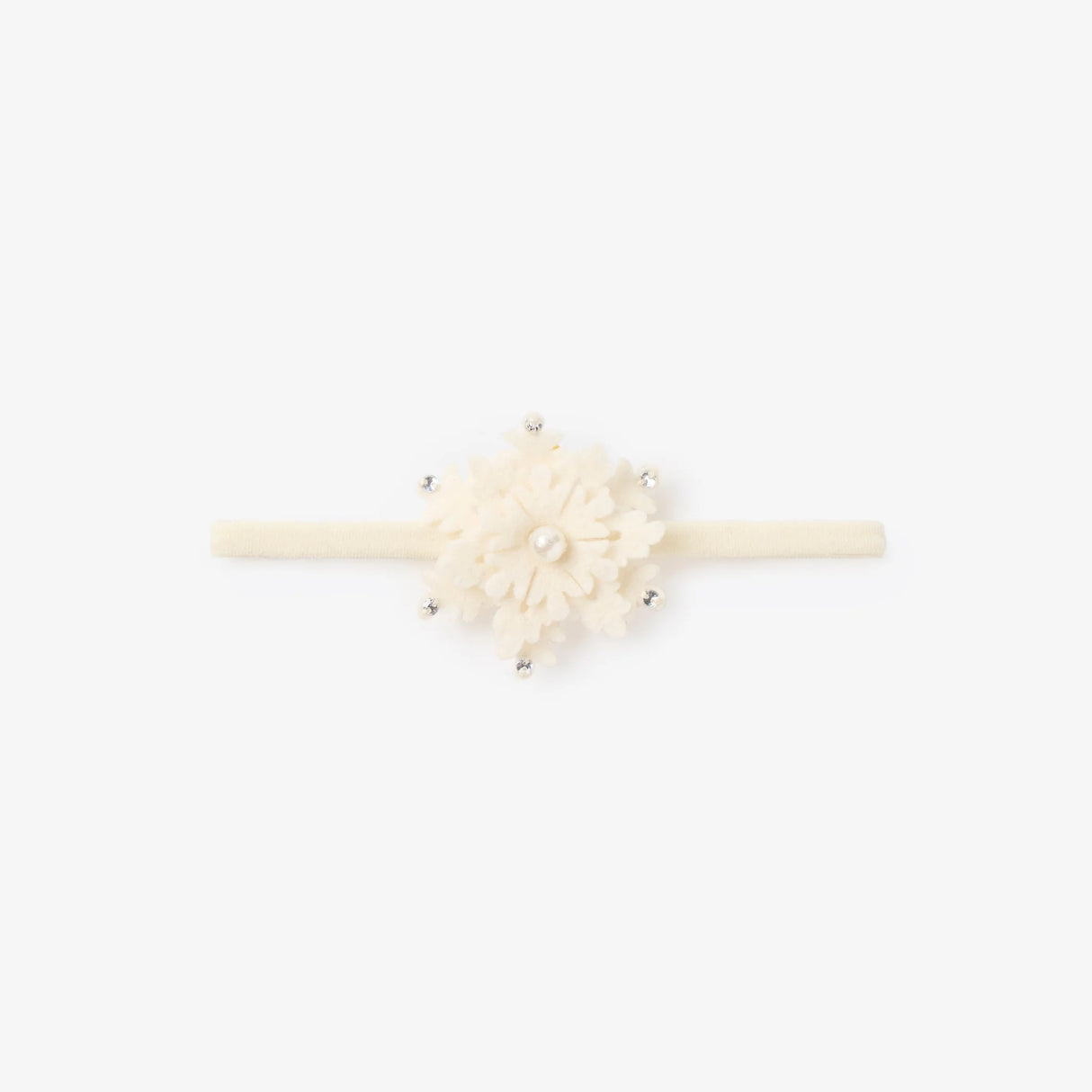 Elegant Baby Pearl Snowflake Baby Soft Headband