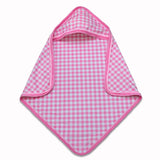 Sugar Bee Clothing Baby Pink Soft Gingham Hooded Bath Towel