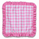 Sugar Bee Clothing Baby Pink Ruffle Soft Gingham Wash Cloth