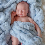 Caden Lane Ice Baby Double-Ruched Luxe Faux Fur Baby Blanket (40x30)