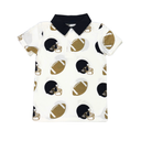 Football Fever Black and Gold Bamboo Polo Shirt