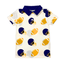 Football Fever Purple and Yellow Bamboo Polo Shirt