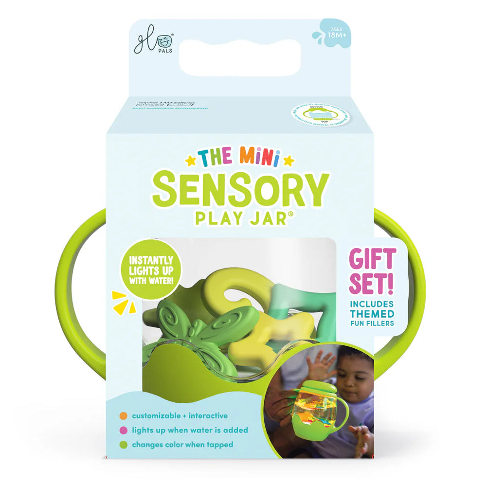Glo Pals Mini Sensory Play Jar Gift Set and Fun Filler Bundle | Green