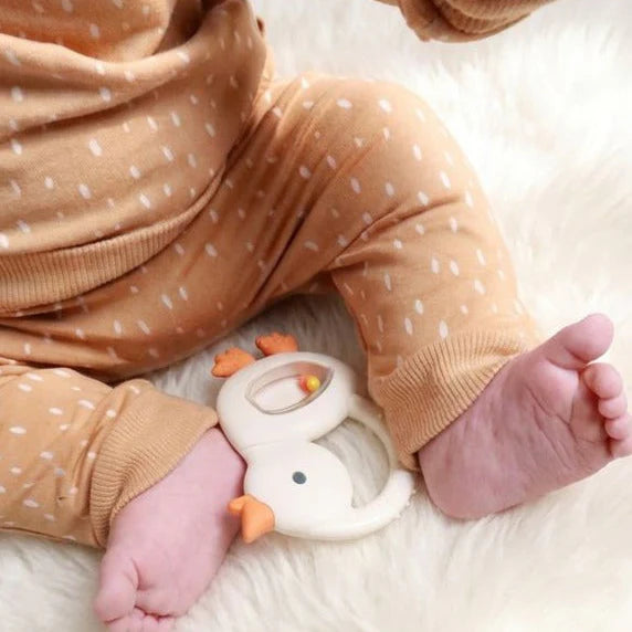 Itzy Ritzy Bitzy Shake Rattle and Silicone Teether | Goose