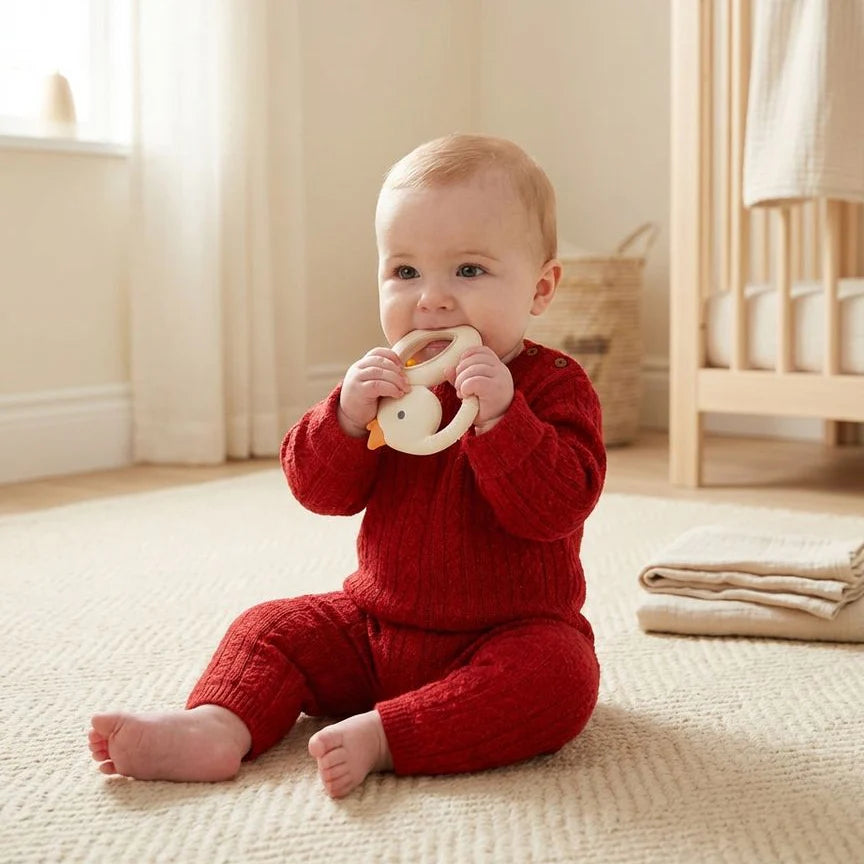 Itzy Ritzy Bitzy Shake Rattle and Silicone Teether | Goose
