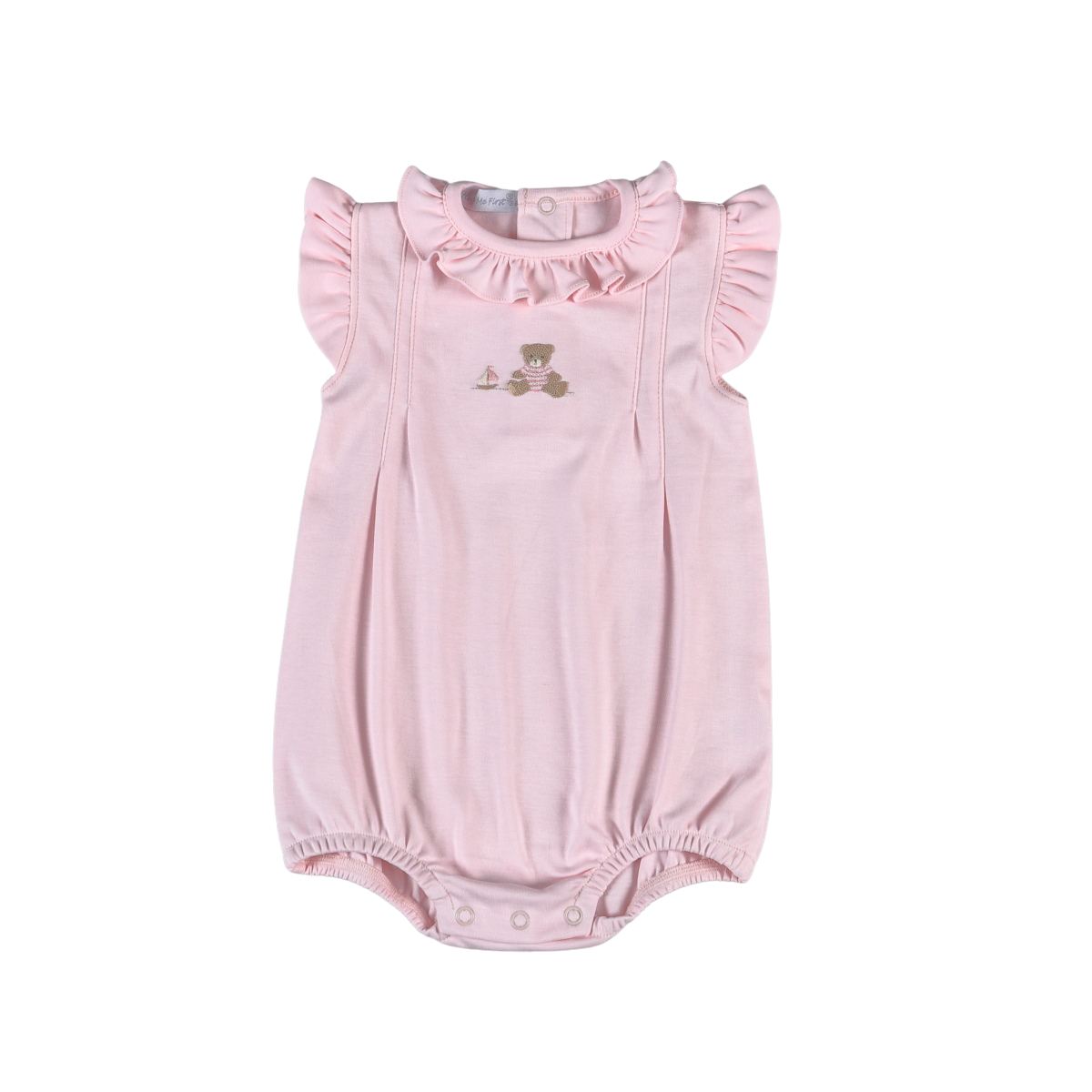 Baby Loren Pink Mariner Bear Hand Embroidery Pima Bubble