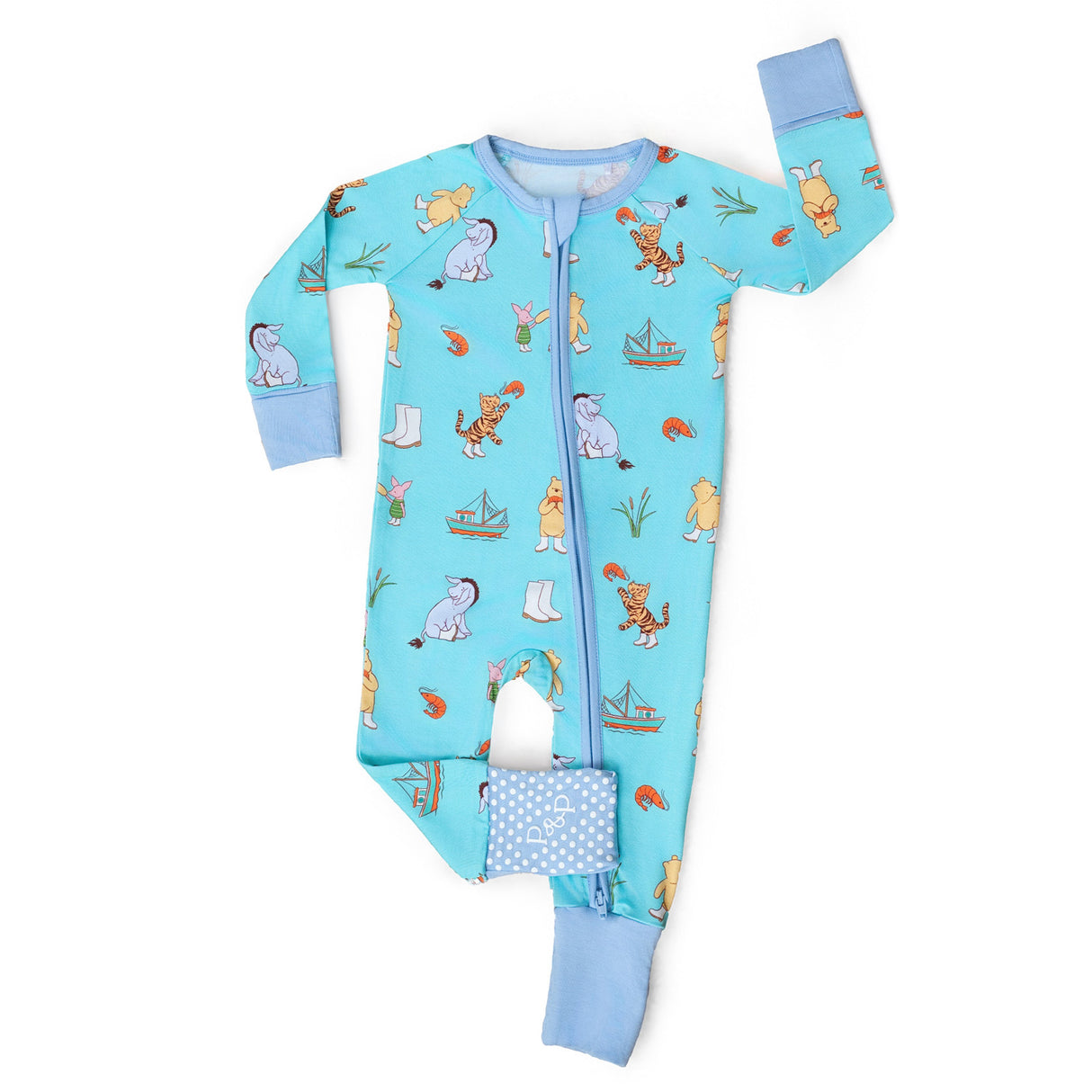 Pearls & Pelicans Pooh on the Bayou Bamboo Zip Up Pajamas