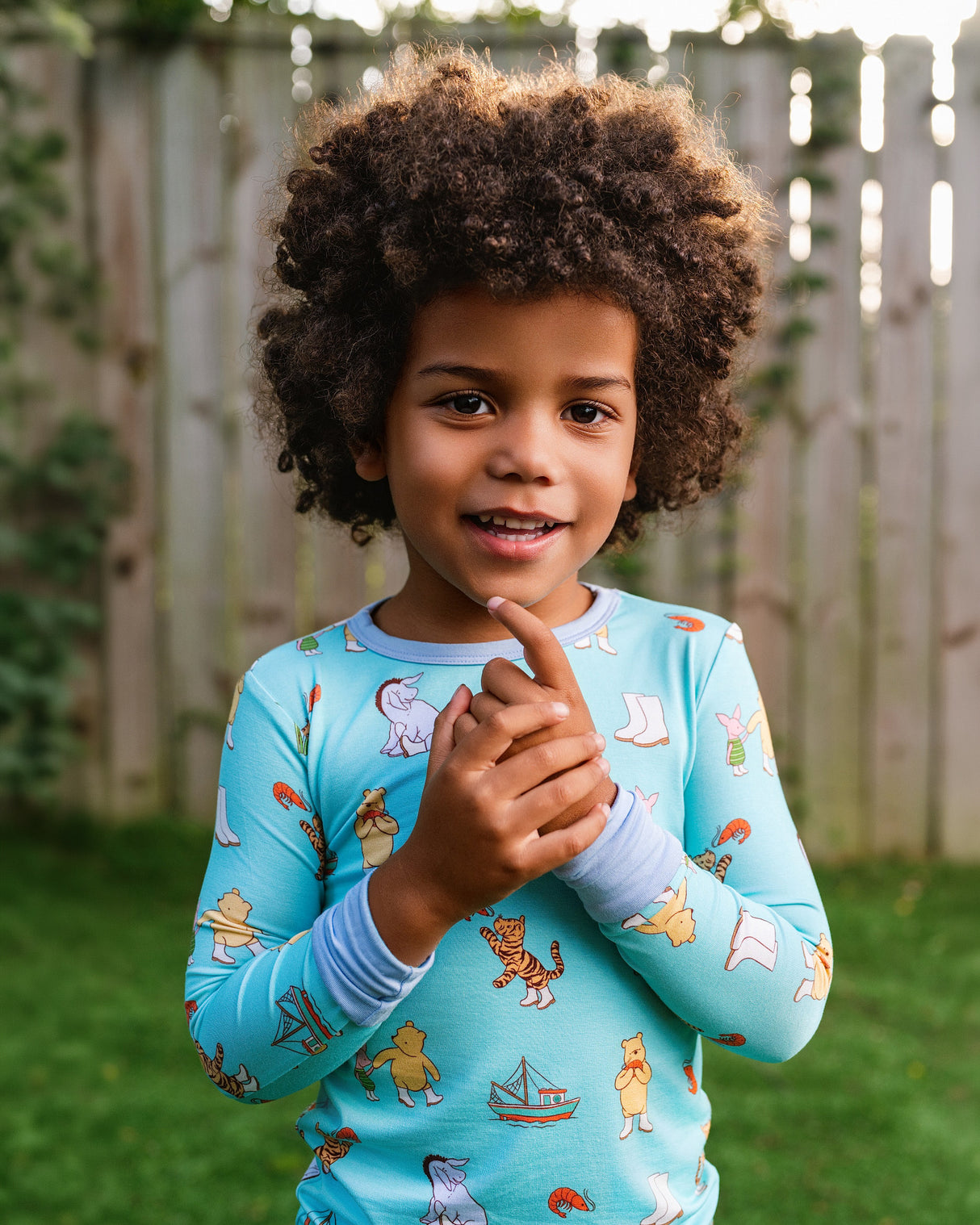 Pearls & Pelicans Pooh On The Bayou Bamboo Long Sleeve Two-Piece Pajamas
