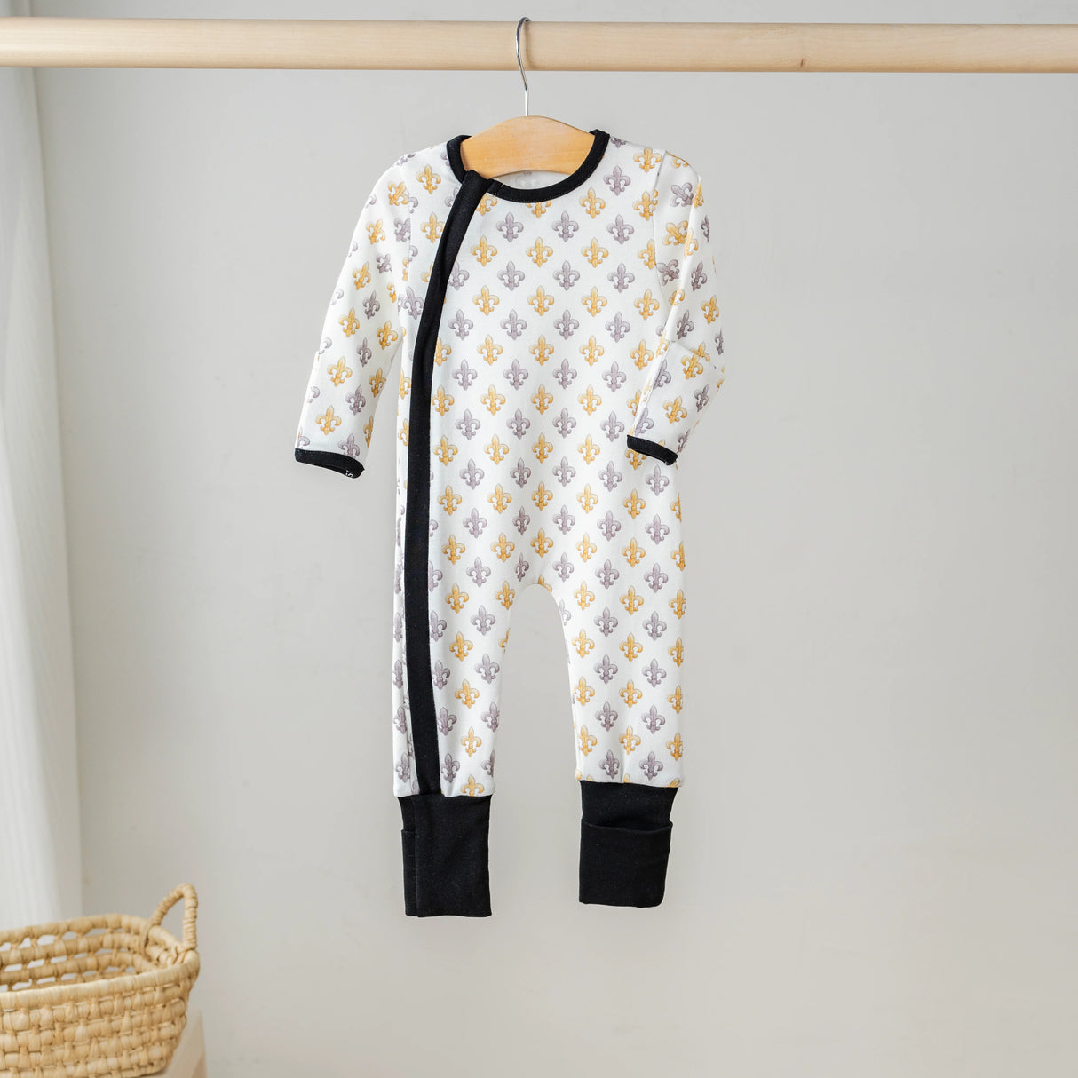 Nola Tawk Black and Gold Fleur de Lis Organic Cotton Pajamas