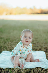 Goosies Barks & Birdies Bamboo Short Sleeve Polo Romper