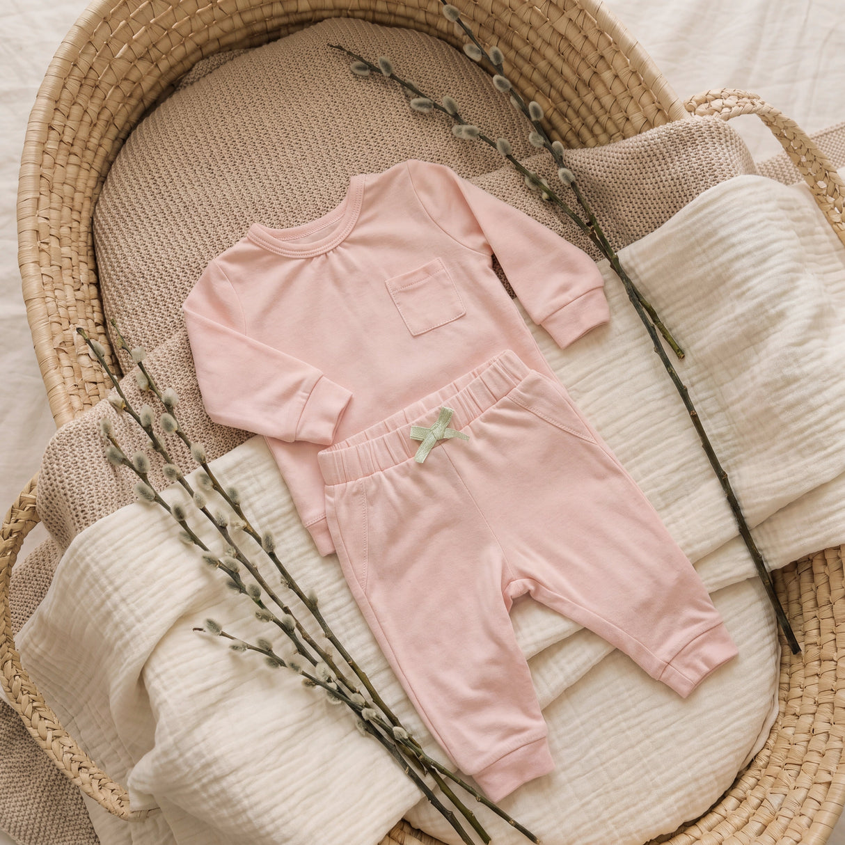 Sugar + Maple Bamboo Two-Piece Jogger Set | Light Pink