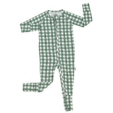 Southern Slumber Green Gingham Double Zipper Bamboo Sleeper