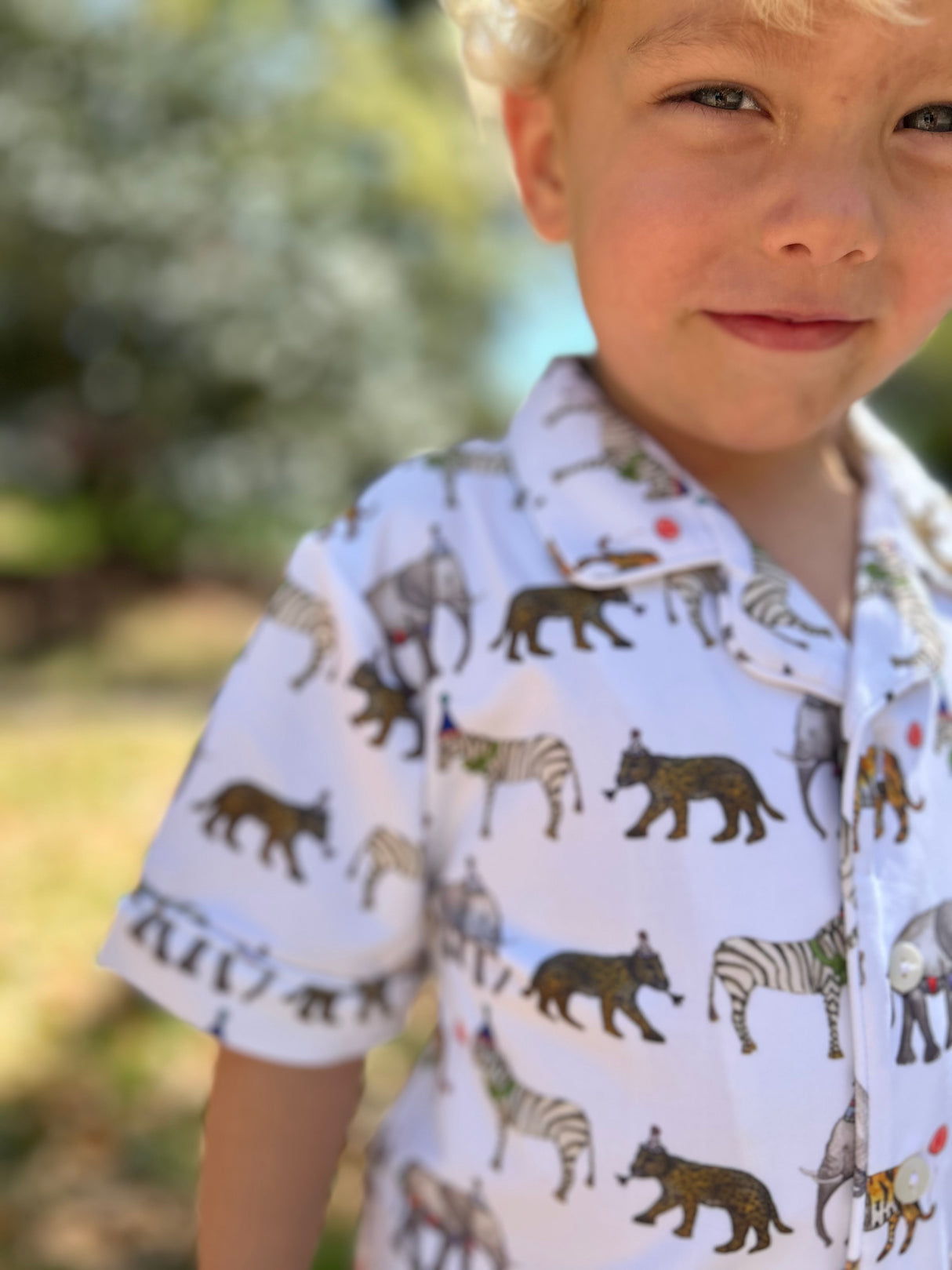 Party Animal Two Piece Button Down Short Pajamas