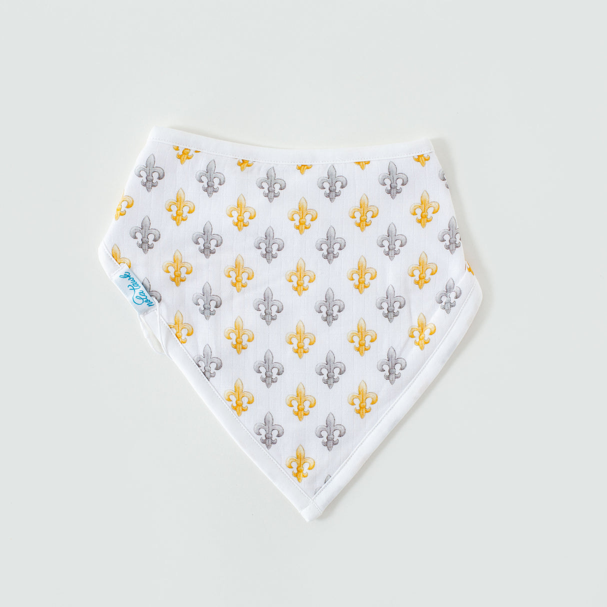 Nola Tawk Black and Gold Fleur de Lis Organic Muslin Bib