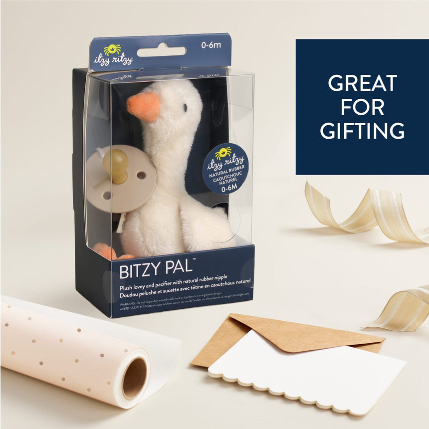 Itzy Ritzy Goose Bitzy Pal Natural Rubber Pacifier and Plush Toy