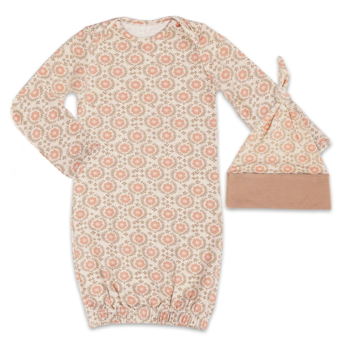 Everly Grey Bohemian  Anelise 5-Piece Mom and Baby Matching Gift Set | Adult Pajama Set Newborn Gown and Hat Set