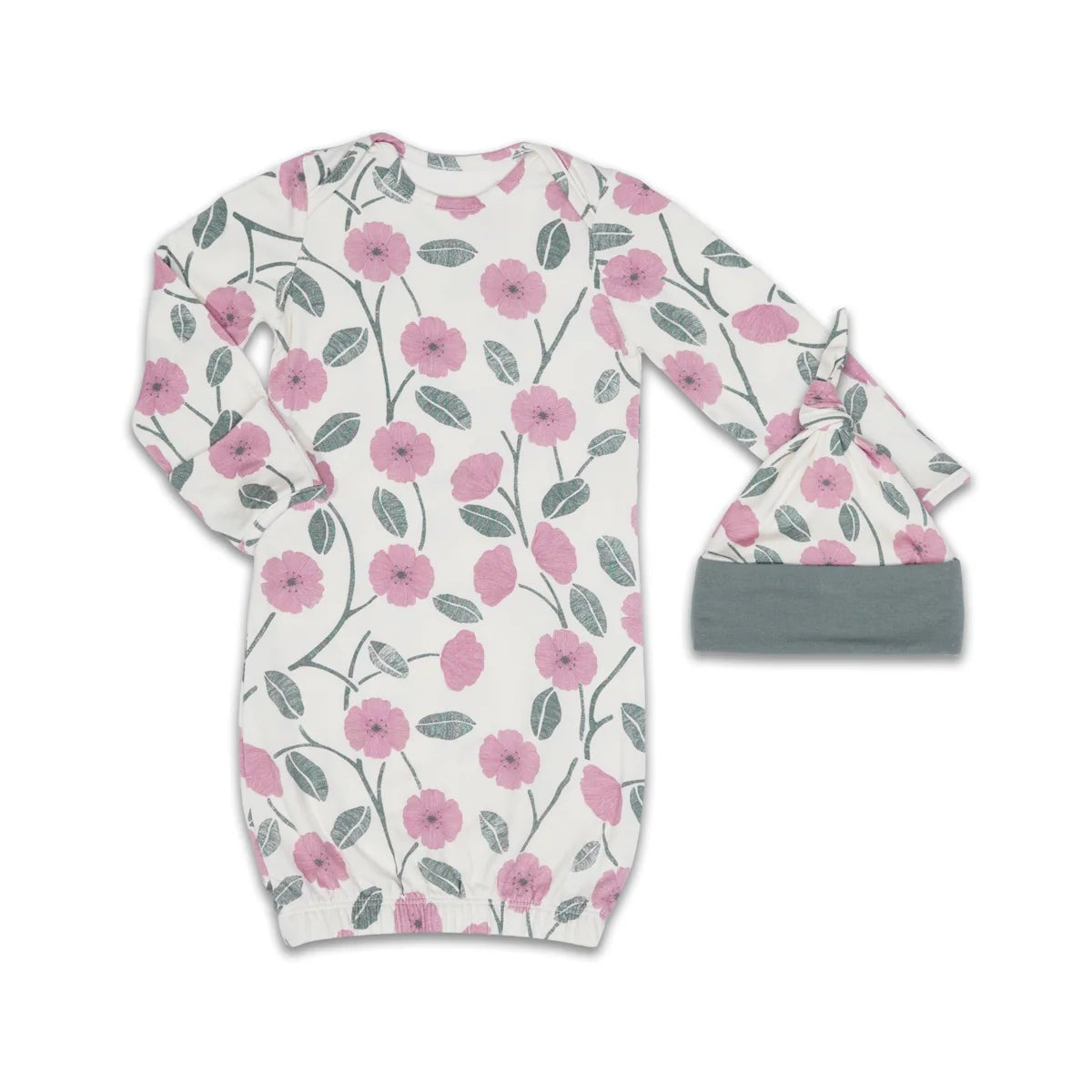 Everly Grey Honey Bloom Anelise 5-Piece Mom and Baby Matching Gift Set | Adult Pajama Set Newborn Gown and Hat Set
