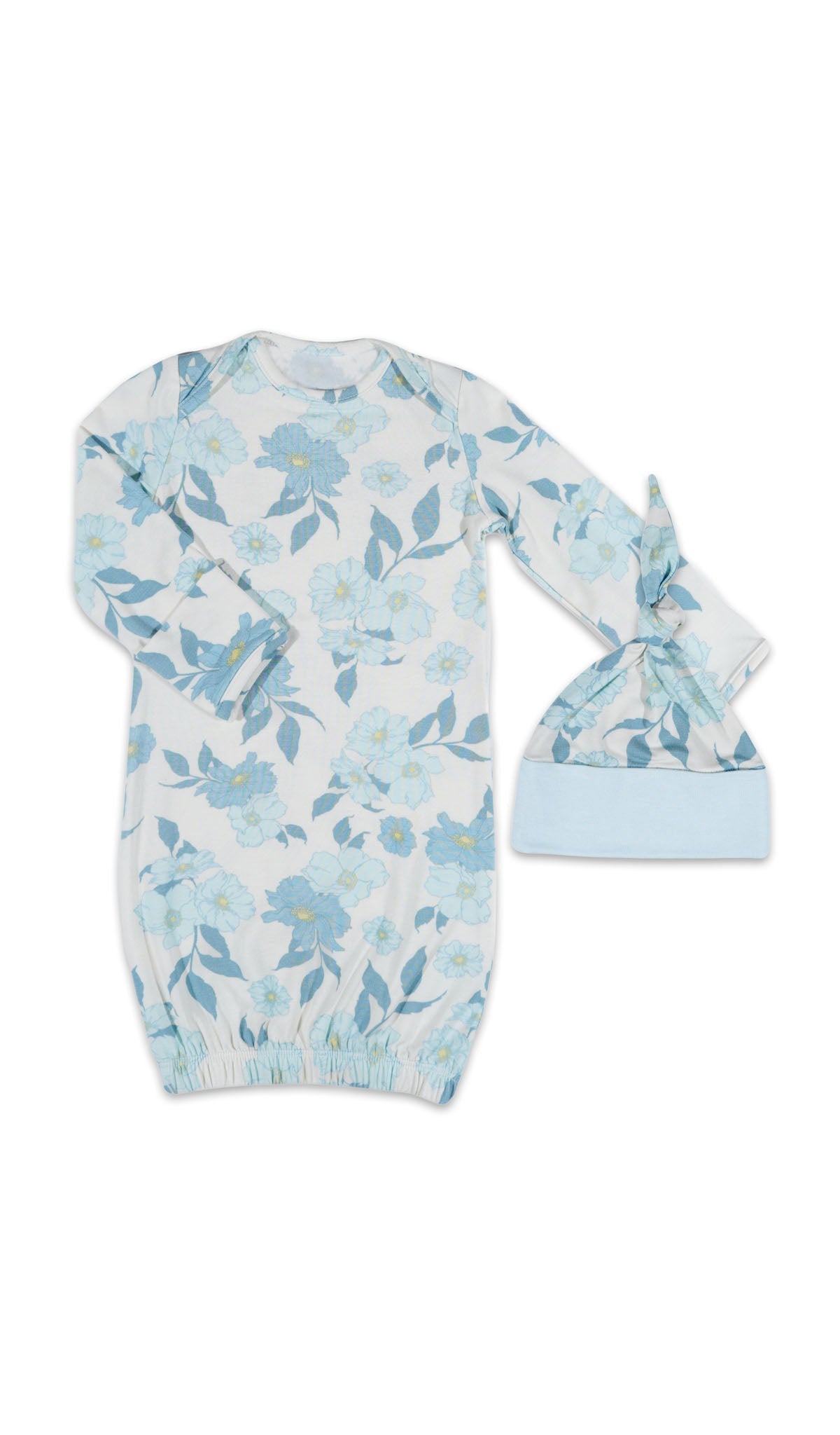 Everly Grey Periwinkle Anelise 5-Piece Mom and Baby Matching Gift Set | Adult Pajama Set Newborn Gown and Hat Set