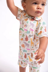 Goosies Zoo Crew Bamboo Short Sleeve Polo Romper