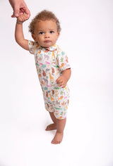 Goosies Zoo Crew Bamboo Short Sleeve Polo Romper