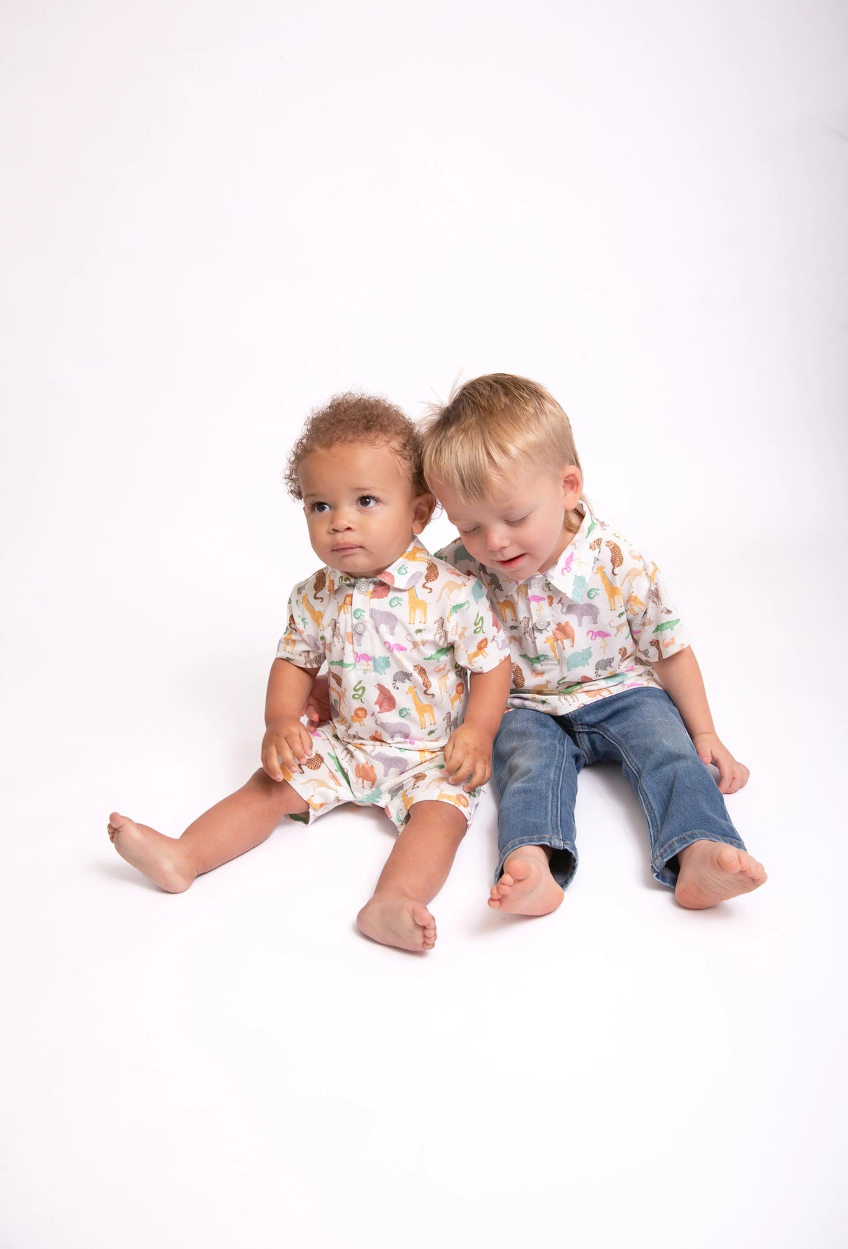Goosies Zoo Crew Bamboo Short Sleeve Polo Romper
