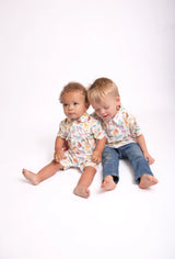 Goosies Zoo Crew Bamboo Short Sleeve Polo Romper