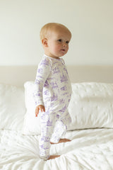 Southern Slumber Lavender Toile Double Zipper Bamboo Sleeper