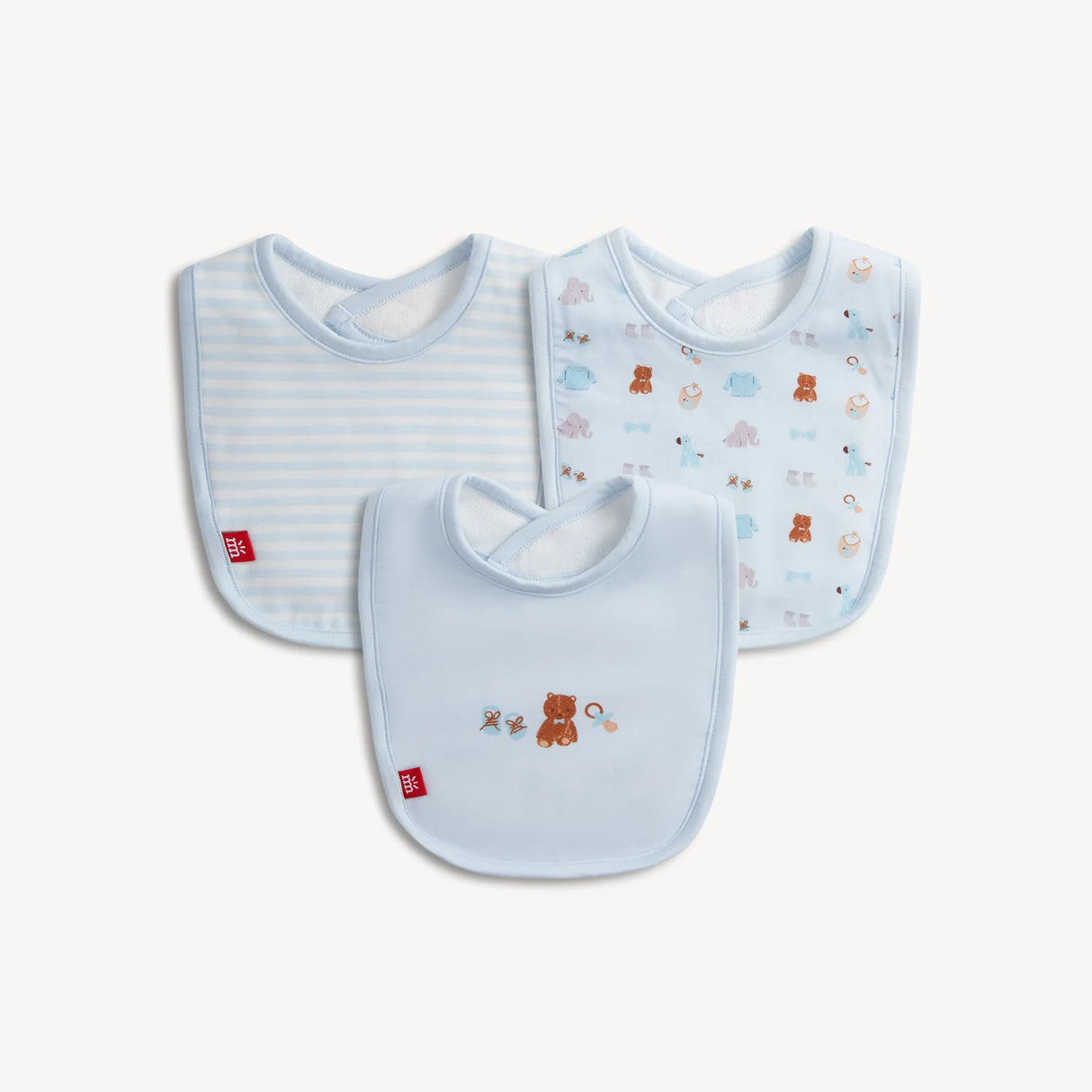 Magnetic Me Nursery Nostalgia Blue Modal Magnetic Bib 3-pack