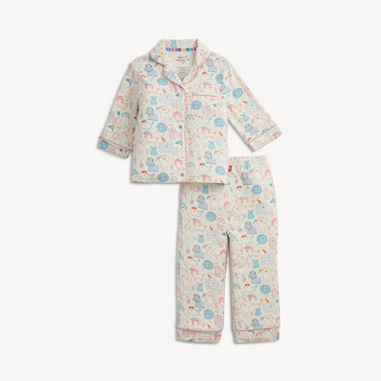 Magnetic Me Poodle Pawlor L/S PJ Set w/ Piping