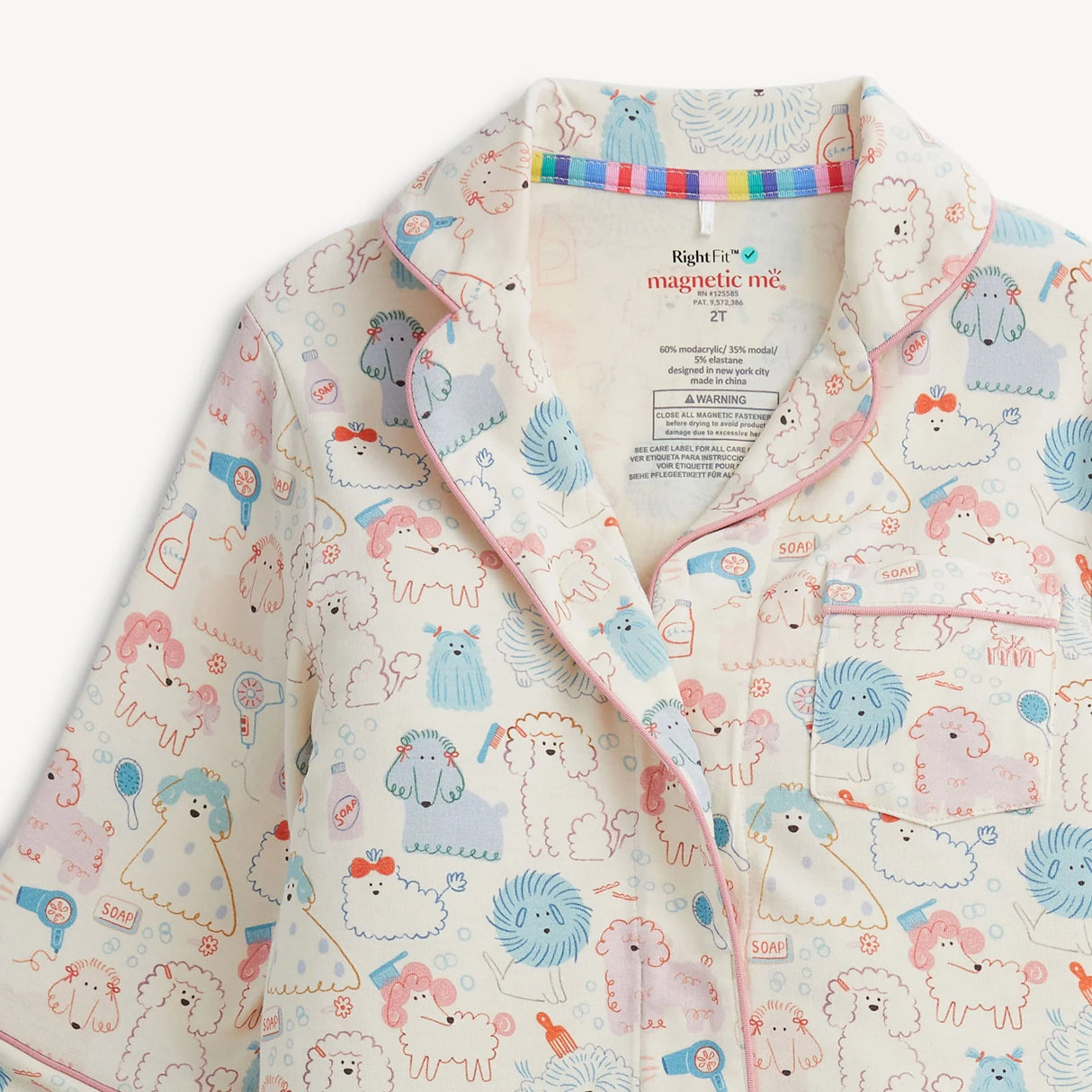 Magnetic Me Poodle Pawlor L/S PJ Set w/ Piping