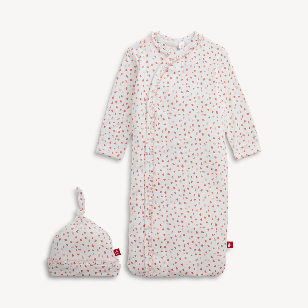 Magnetic Me Apple Blossom Modal Ruffle Gown and Hat Set (nb-3mo)