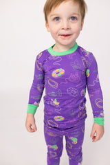 Southern Slumber Mardi Gras Purple 2-Piece Bamboo Pajama Set