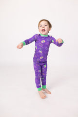 Southern Slumber Mardi Gras Purple 2-Piece Bamboo Pajama Set