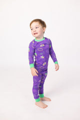 Southern Slumber Mardi Gras Purple 2-Piece Bamboo Pajama Set