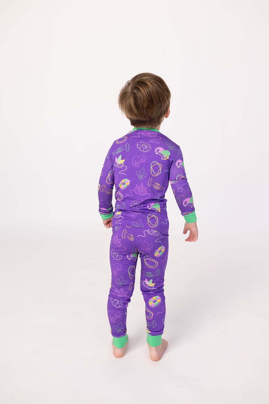 Southern Slumber Mardi Gras Purple 2-Piece Bamboo Pajama Set