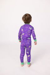 Southern Slumber Mardi Gras Purple 2-Piece Bamboo Pajama Set