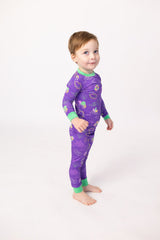 Southern Slumber Mardi Gras Purple 2-Piece Bamboo Pajama Set