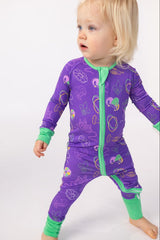 Southern Slumber Mardi Gras Purple Double Zipper Bamboo Sleeper