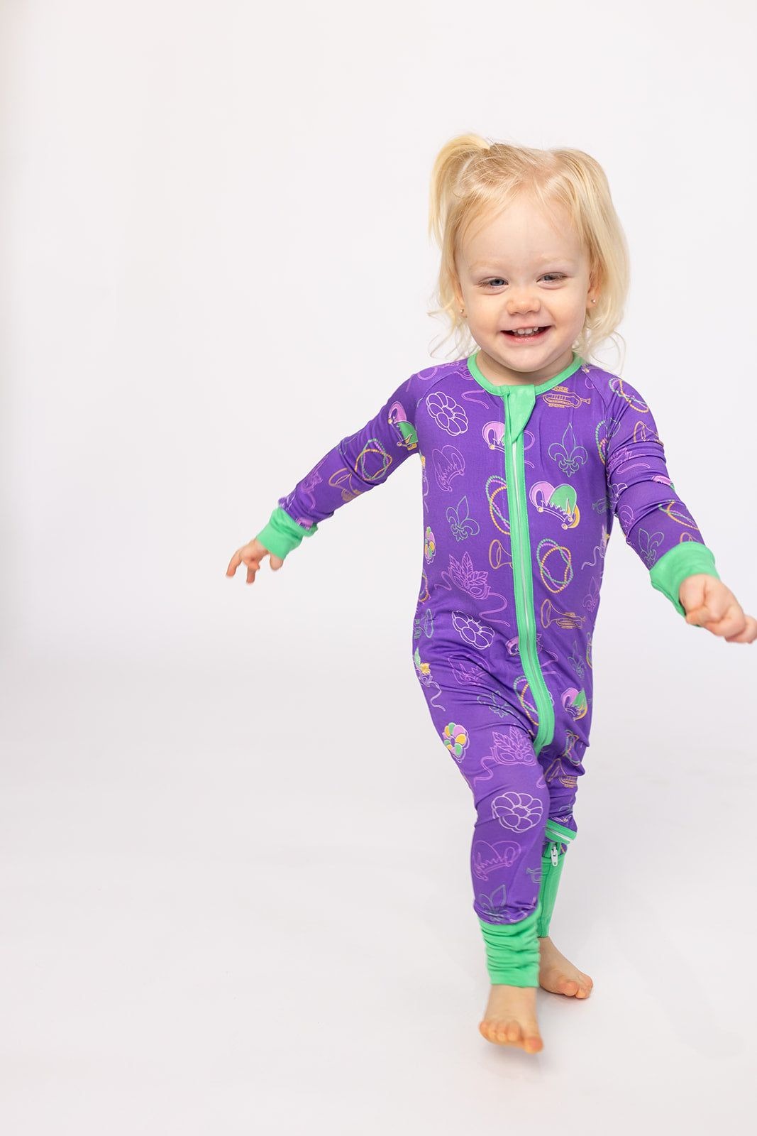 Southern Slumber Mardi Gras Purple Double Zipper Bamboo Sleeper