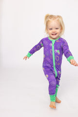 Southern Slumber Mardi Gras Purple Double Zipper Bamboo Sleeper