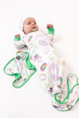 Southern Slumber Mardi Gras White Bamboo Knotted Gown