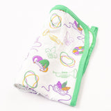 Southern Slumber Mardi Gras White Bamboo Swaddle Blanket