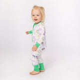 Southern Slumber Mardi Gras White Double Zipper Bamboo Sleeper