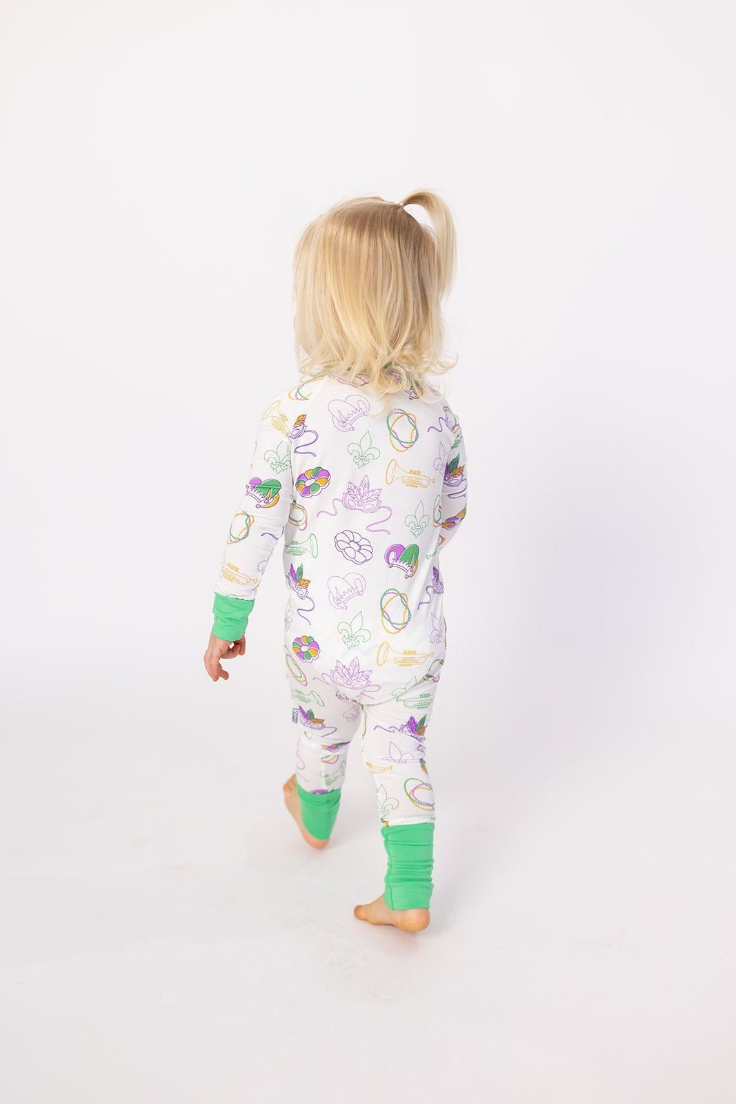 Southern Slumber Mardi Gras White Double Zipper Bamboo Sleeper