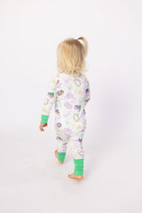 Southern Slumber Mardi Gras White Double Zipper Bamboo Sleeper