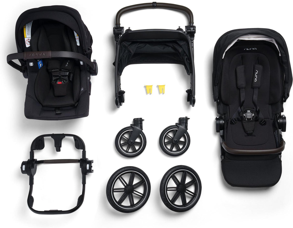 NUNA TRIV LX  stroller + Pipa URBN car seat Travel System | Caviar