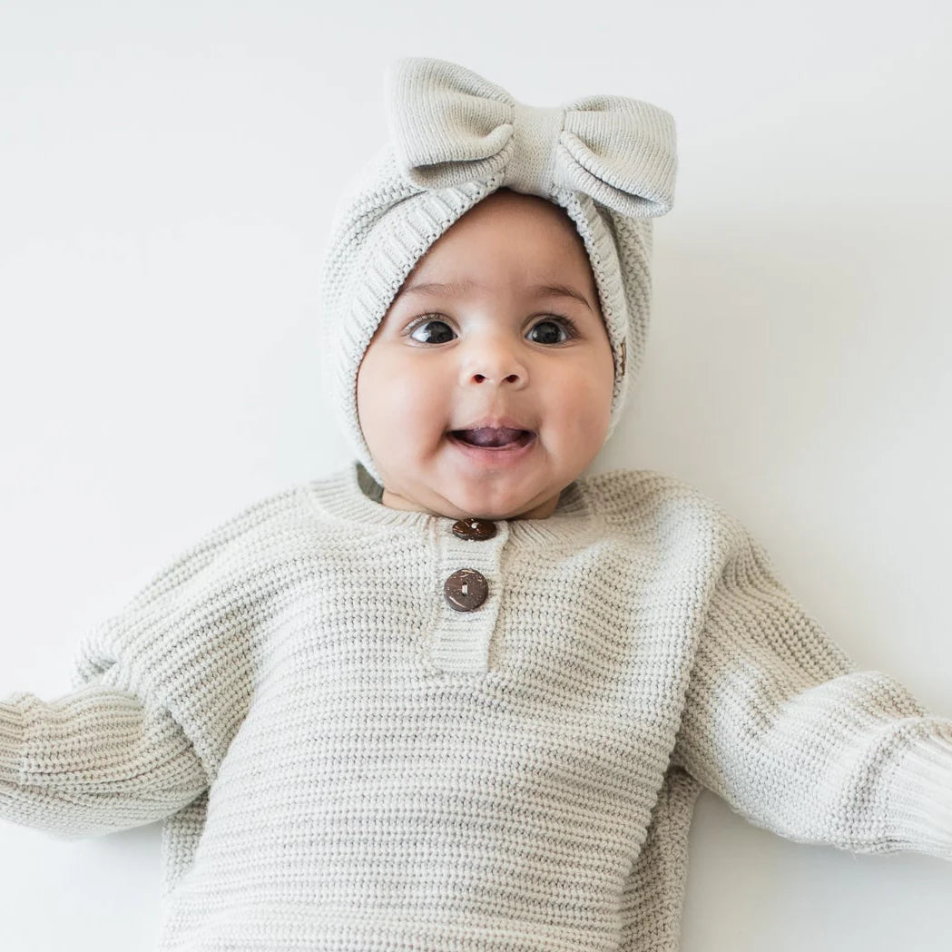 Kyte Chunky Knit Bow Headbands | Oat