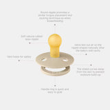 BIBS Colour Natural Rubber Round Pacifier - Single  | Candy Apple