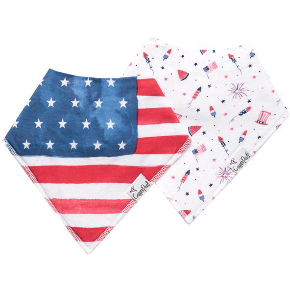 Copper Pearl Baby Bandana Bib 2-Pack Set | Patriot