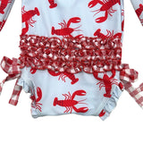 Sugar Bee Clothing Crawfish Girl Ruffle Bottom Bathing Suit